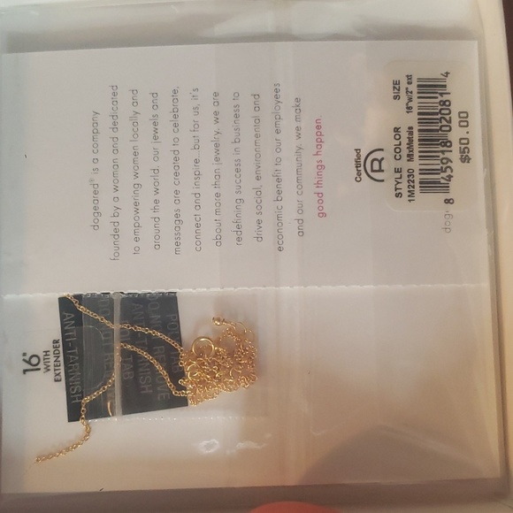 DOGEARED 3 RING NECKLACE - NEW IN BOX - Picture 3 of 4